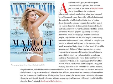 Margot Robbie Responds To Awkward Vanity Fair Article ‘dont Mess With Aussies Au