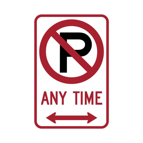 R A No Parking Symbol Any Time No Arrow Double Left Or Right