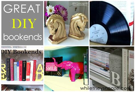 While They Snooze Diy Bookends Roundup