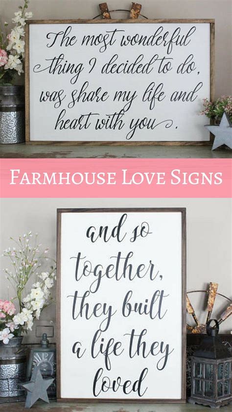 Blog home design video contributor news. Beautiful, Rustic Farmhouse Love Quote Signs | Perfect for ...
