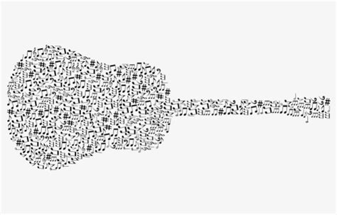 Guitar Made Of Music Notes Hd Png Download Transparent Png Image
