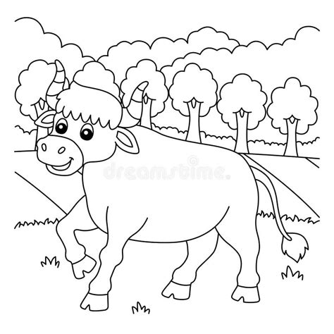 Ox Coloring Page For Kids Stock Vector Illustration Of Child 238107062