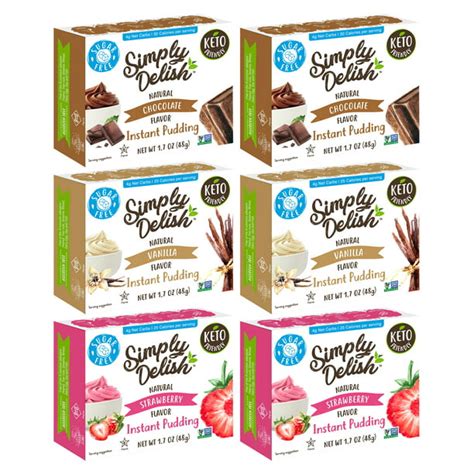 Simply Delish Pudding Pack Chocolate Vanilla Strawberry 17 Oz 6