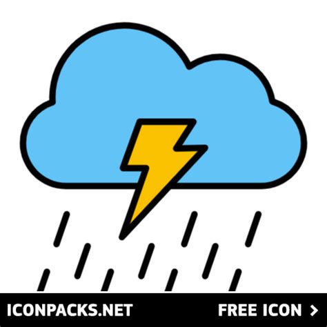 Free Lightning And Rainy Weather Svg Png Icon Symbol Download Image
