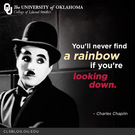 Youll Never Find A Rainbow If Youre Looking Down Charlie Chaplin