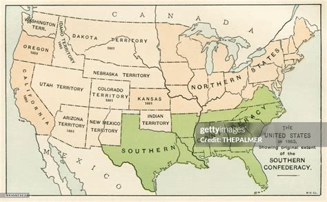 Usa Showing The Southern Confederacy Map 1895 High Res Vector Graphic