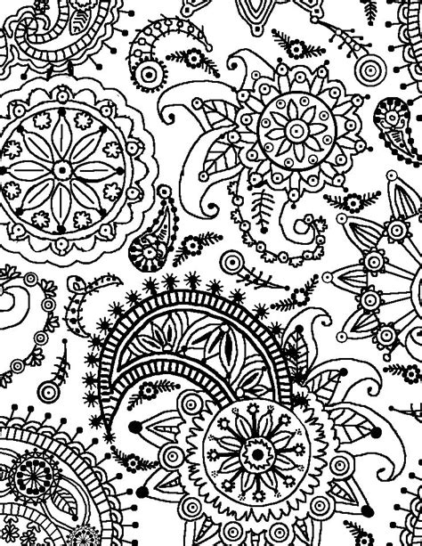 Free printable coloring pages flower. Coloring Page World: Paisley Flower Pattern (Portrait)