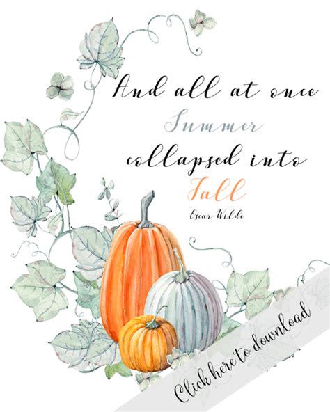 Summer Into Fall Watercolor Pumpkin Printables Fall Watercolor