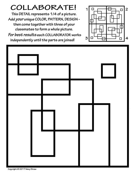 Check out these cool mondrian animals on artsonia.com. Radial Symmetry (2) COLLABORATIVE Activity Coloring Pages ...