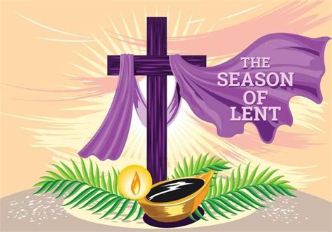 The Season Of Lent With A Cross Chalicee And Palm Fronds