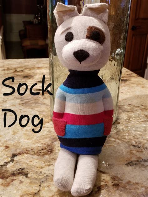 Sock Dog Made From Socks And Fleece And Embroidery Floss Dog Sewing