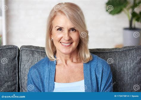 Beautiful Old Woman Is Smiling Toothy Stock Photo Image Of Background Laughing