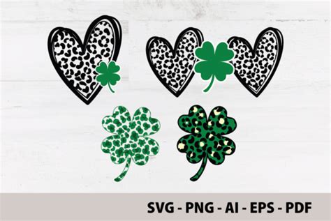 Shamrock Leopard Heart Print Svg Bundle Graphic By Morning Svg