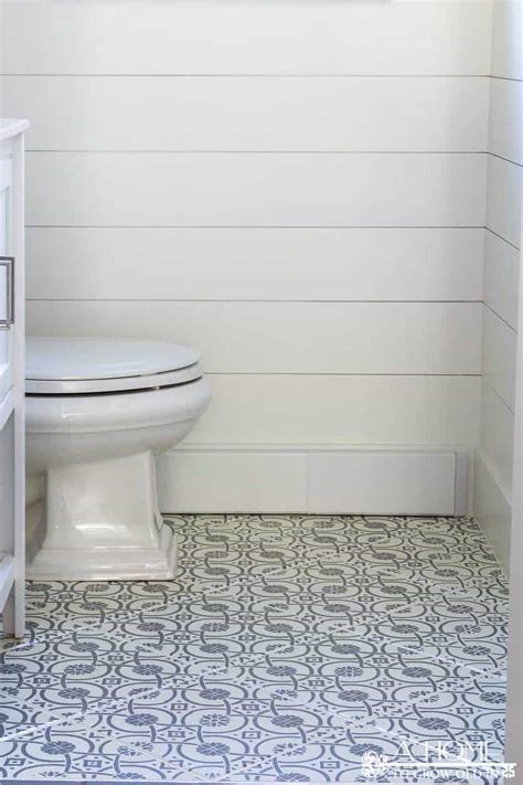 Dec 14, 2018 · if your bathroom has poor ventilation, and you frequently find water droplets condensing on the walls and floor, then cleaning the tiles is the best option, followed by covering it with vinyl. Powder Room Makeover Reveal- Transitional Farmhouse Style