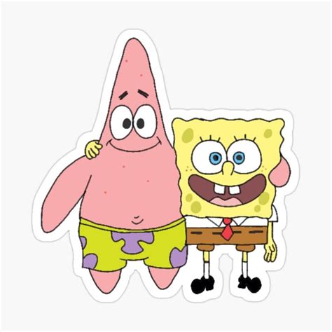 Spongebob And Patrick Sticker By Katuse Spongebob Spongebob Painting