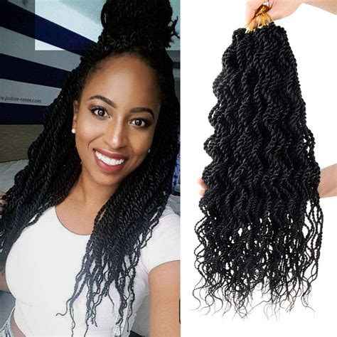 8 Packs Wavy Senegalese Twist Crochet Hair For Black Women 18 Inch