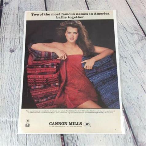 Vintage 1984 Brooke Shields Cannon Mills Genuine Magazine Advertisement