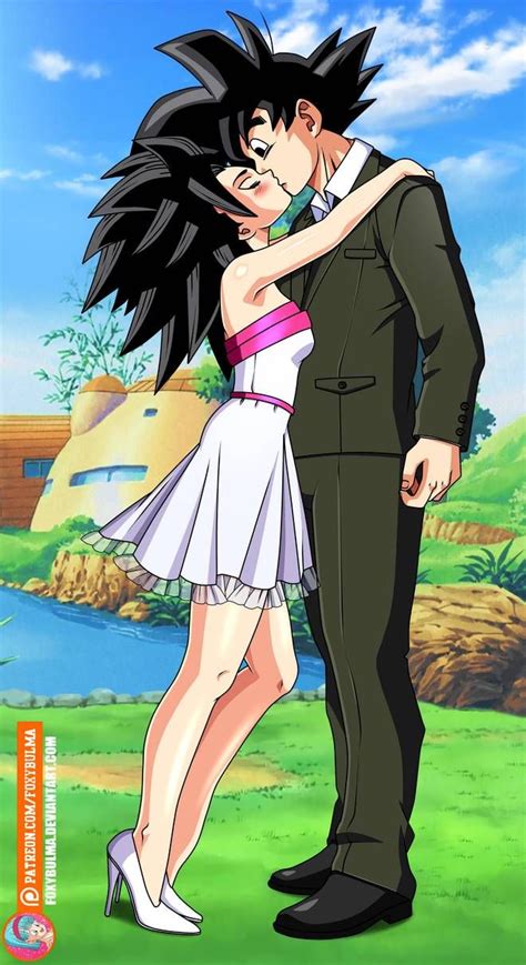 Commission Caulifla Kiss Goku By Foxybulma On Deviantart Anime