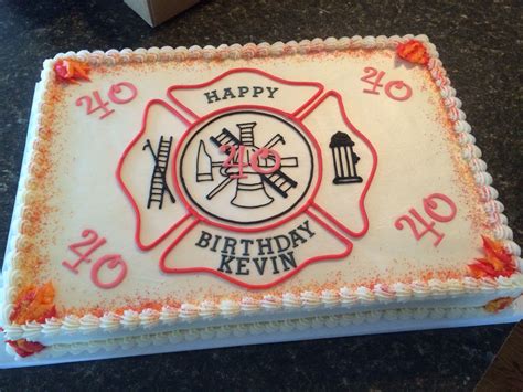 Firefighter 40th Birthday Firefighter Birthday Cakes Fireman Cake