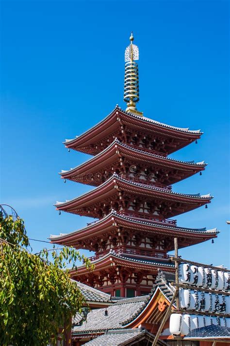 The Pagoda At Senso Ji Temple In Tokyo Japan Stock Photo Image Of