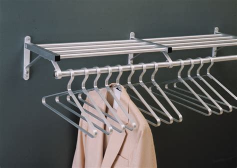 Aluminum Wall Mounted Coat Rack With Hanger Bar And Storage Shelf 176