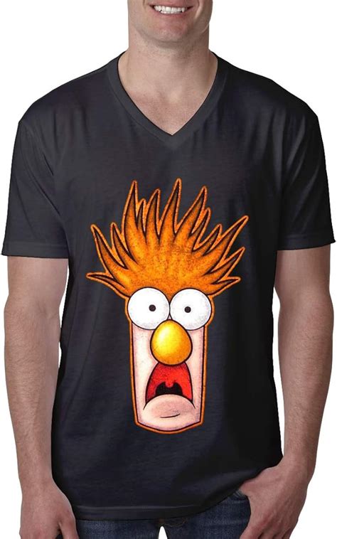 Beaker The Muppets Face Mens Short Sleeve Tee T Shirt V Neck Tees