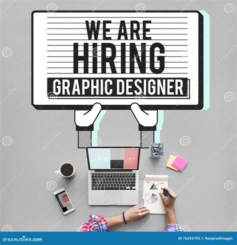 Hiring Graphic Designer Creative Sketch Visual Concept Stock