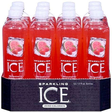 Ice Sparkling Water Drink Strawberry Watermelon 17 Ounce Bottles Pack