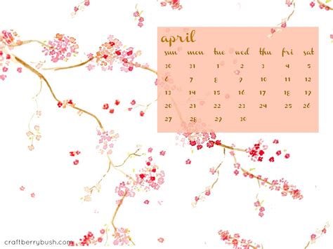 Aprils Free Desktop Calendar