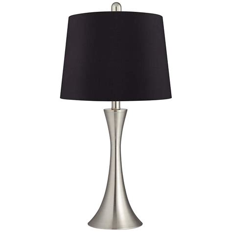 Gerson Brushed Nickel Led Black Shade Table Lamps Set Of 2 96p60
