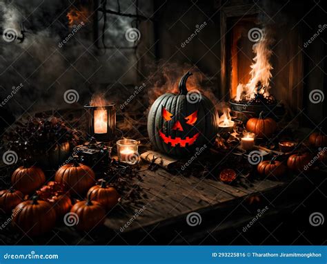 Ethereal Terrors: a Halloween Nightmarescape Unleashed Stock