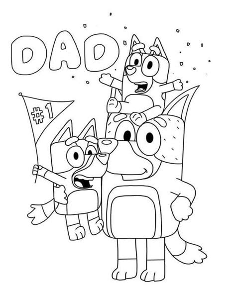 Free And Easy To Print Bluey Coloring Pages Fathers Day Coloring Page