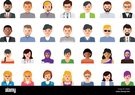 Vector Set Of Colorful People Icons Business Person Flat Illustration