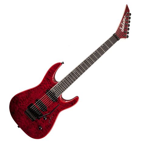 Jackson Dk7q Pro Series Dinky 7 String Guitar Quilt Trans Red At