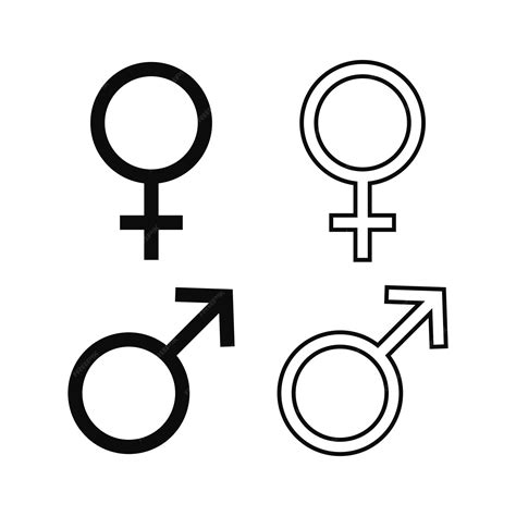 premium vector gender symbol woman and man icon male and female signs silhouette and line