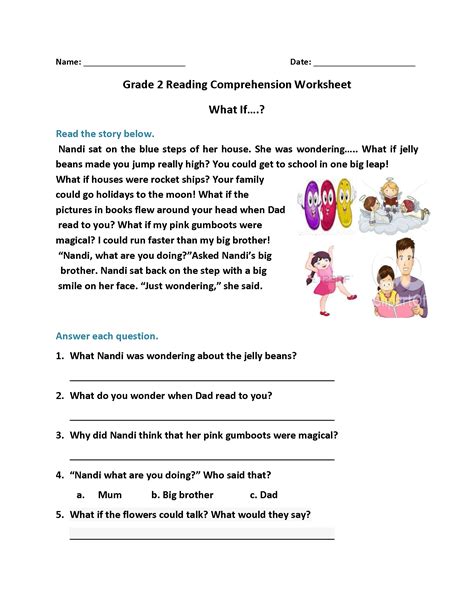 Free Printable Second Grade Reading Comprehension Worksheets
