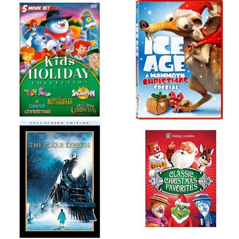 Christmas Holiday Movies Dvd 4 Pack Assorted Bundle Kids Holiday