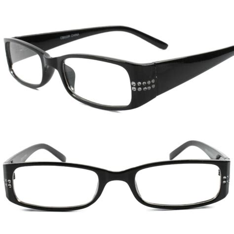 designer stylish modern womens rectangle black frame 2 50 reading reader glasses ebay