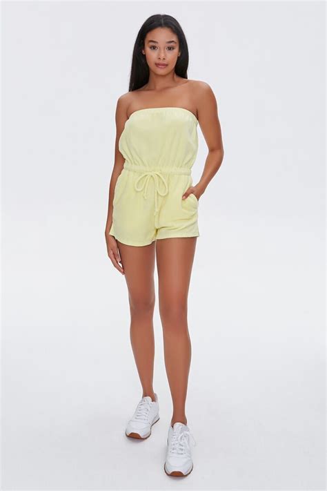 Terry Cloth Strapless Romper Forever 21 Terry Cloth Romper