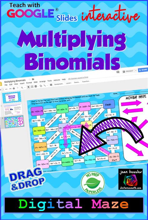 Multiplying Binomials FOIL Digital Maze Plus PRINTABLE Algebra Fun Secondary Math Google