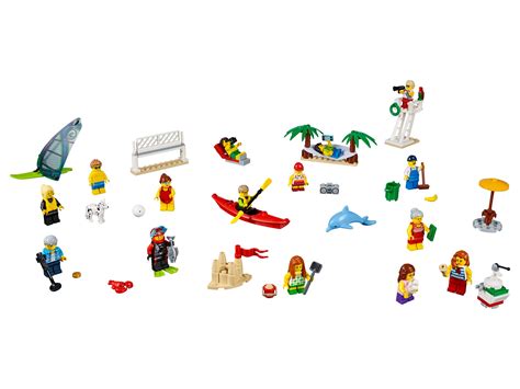 lego city town pack de minifiguras diversión en la playa juguete de construcción incluye