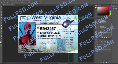 Download Usa West Virginia Driver License Psd File Photoshop Template