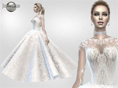 Jomsims Atanis Wedding Dress 2 Princess Sims 4 Wedding Dress Sims 4