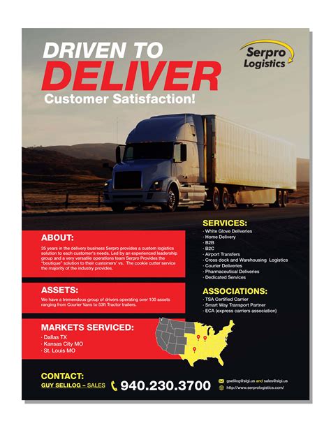 Bold Serious Trucking Company Flyer Design For Serpro Logistics By