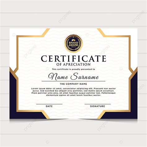 Elegante Plantilla De Certificado De Diploma Azul Y Dorado Para