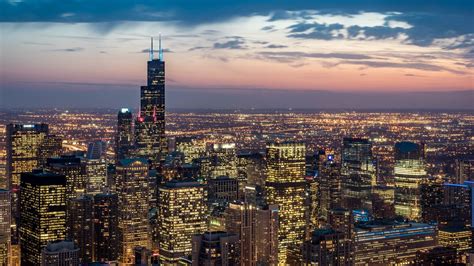 Wallpaper Chicago Usa Skyscrapers Night Hd Picture Image