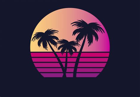 Palm Tree Sunset Logo Sunset Logo Palm Tree Sunset Tree Logo Design