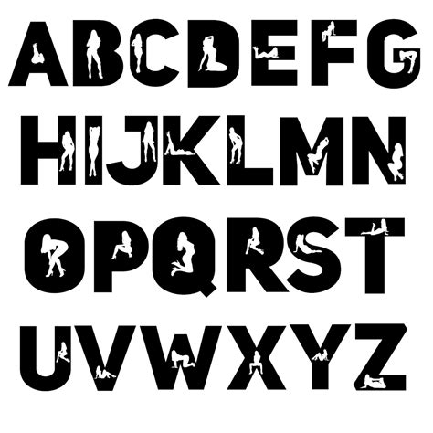 Sexy Font Alphabet With Sexy Silhouettes Sexy Letters As Png Etsy