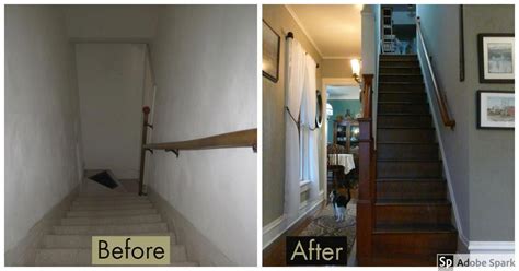 Before And After Of A Staircase During A Home Remodel Kl Design Llc