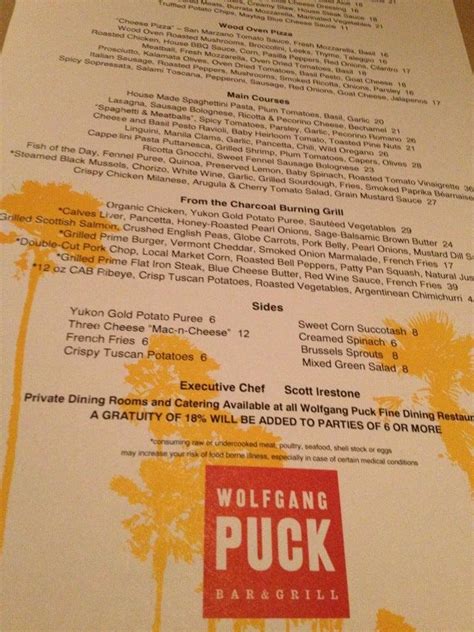 menu at wolfgang puck bar and grill las vegas 3799 s las vegas blvd